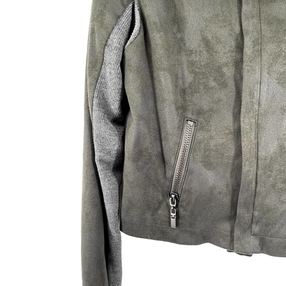 God Save LA Vegan Suede Moto Style Jacket Size Large EUC - Picture 3 of 7